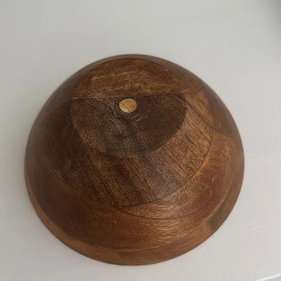 Butterfly Design Wooden Bowl Made in India - Picture 3 of 4